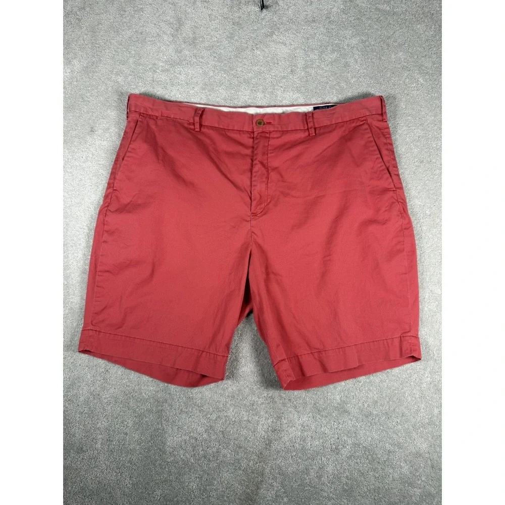 Polo Ralph Lauren Shorts Mens 42 Red Stretch Classic Fit Chino Flat Front Preppy
